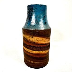Dänische Studio Keramik Vase, signiert Kirsten 1987, handgefertigtes Steinzeug, skandinavische Keramik Bild 3
