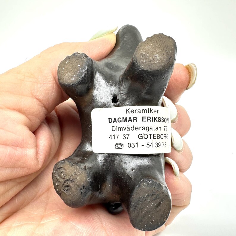 Charming scandinavian pottery bear sculpture by dagmar eriksson – handcrafted in sweden image 7