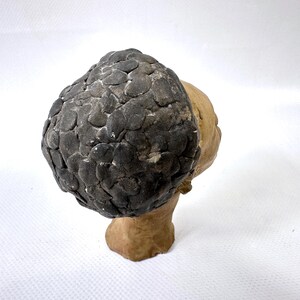 Vintage studio pottery head sculpture – signed kj ’59, hand-modelled clay figure image 7