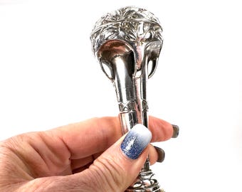 Silver Plate Wax Seal Stamp, Ornate Handle