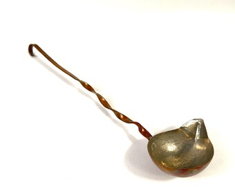 Hand-forged copper ladle, twisted handle, 18th–19th century