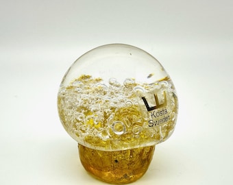 Kosta Boda Art Glass Mushroom Sculpture by Göran Wärff, Signed Swedish Decor