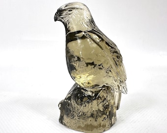 Kosta Boda Glass Hawk – Paul Hoff WWF Series, Vintage Swedish Art Glass Bird Sculpture