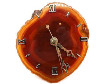 Agate Slice Wall Clock: 1970s Mid-Century Geode Decor