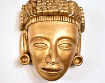 Vintage pottery Mexican Mask  –  Wall Decor