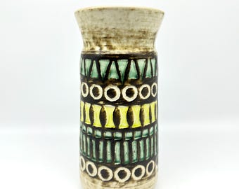Jasba West German Vase – Geometric Fat Lava Pottery, 1212-27, 1960s