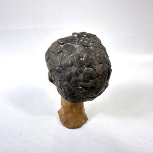 Vintage studio pottery head sculpture – signed kj ’59, hand-modelled clay figure image 6