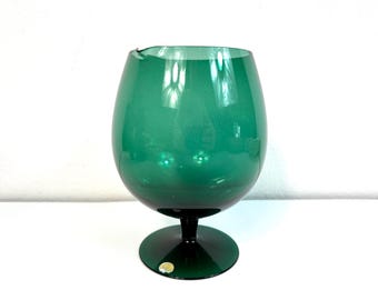 大きなグリーンバルーンブランデーガラス花瓶 – 1960年代/70年代