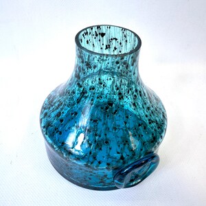 Schott Zwiesel Glass Vase, Blue Art Glass Bowl Form, Heinrich Löffelhardt 1960s imagem 7