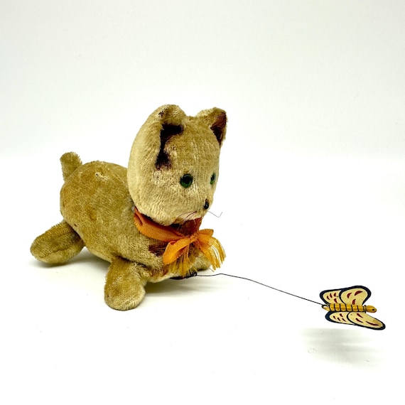 Japanese Wind-up Cat Toy, Velvet Plush, 1940s Mechanical - Etsy Israel