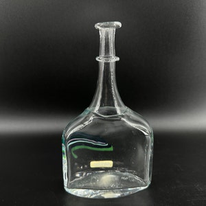 Vintage Kosta Boda Bottle Vase by Bertil Vallien – Artist Rainbow Collection, Handcrafted Glass