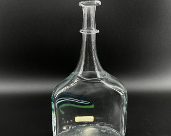 Vintage Kosta Boda Bottle Vase by Bertil Vallien – Artist Rainbow Collection, Handcrafted Glass