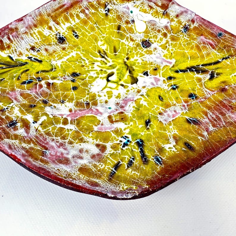 Studio Pottery Fish Platter, Handcrafted Ceramic Serving Dish, Mid Century Folk Art Decor image 5
