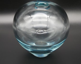 Vintage Per Lütken Rondo Grey Art Glass Vase - Scandinavian Design - Signed