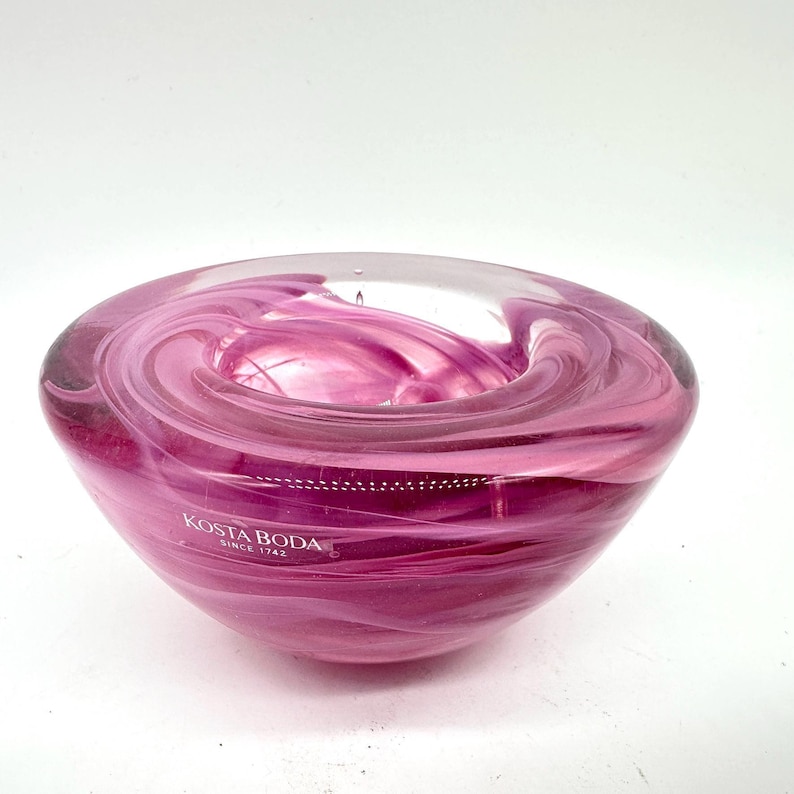 Kosta Boda Atoll Glass Bowl, Anna Ehrner Candle Holder, Swedish Decor image 10