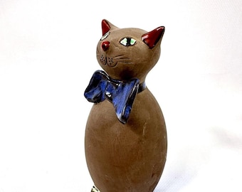 Ceramic Cat Figurine – Annika Kihlman, Scandinavian Studio Pottery