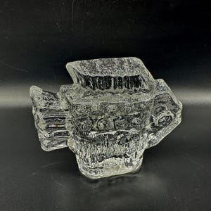 Brutalist Art Glass Fish Sculpture, Mid Century Scandinavian Decor image 3