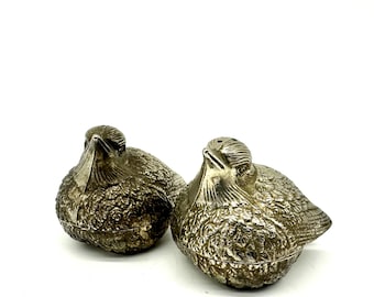 Vintage Silver Plated Bird Salt & Pepper Shakers – Elegant Table Decor, 7 cm