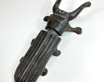 Cric de botte ancien scarabée en fonte, tirette de botte, dissolvant de chaussures Wellington, tirette de bottes boueuses