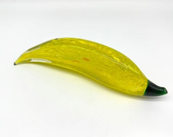 Vintage Kosta Boda Glass Chilli Sculpture – Hand-Blown Yellow Fruit, Scandinavian Art Glass