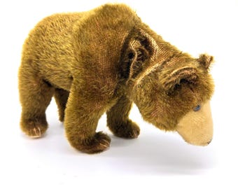 Steiff Rotating-Head Bear with Button, 30 cm Rare 1930s Mohair Mechanical Teddy