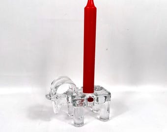 Vintage Bertil Vallien Glass Ram Candleholder – Kosta Boda, Sweden, Scandinavian Christmas Design