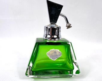 Perfume atomizer – green glass Art Deco Dillmann