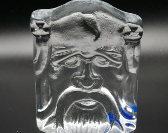 Vintage Viking warrior art glass sculpture - Swedish decor