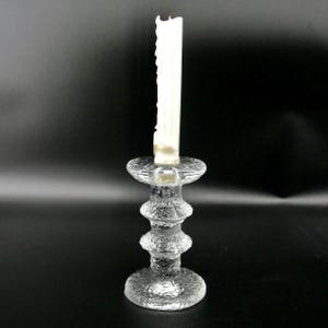Vintage Iittala Festivo 2 Ring Candlesticks by Timo Sarpaneva – Finnish Art Glass