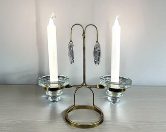Vintage Kosta Boda Art Glass Erik Hoglund Metal Sculpture Candle Holder