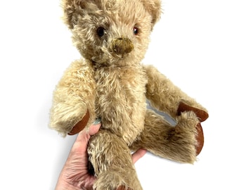 Vintage Chad Valley Teddy Bear | 1940s English Mohair Bear Original Label 40cm