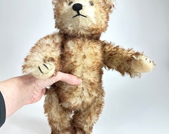 Rare 1930s Jopi teddy bear - vintage brown tipped mohair German bear