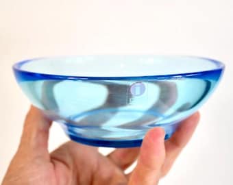 Iittala Blue glass Verna - Kerttu Nurminen Design - Finnish Decor from the 90s