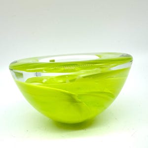 Kosta boda yellow glass candle holder bowl image 3