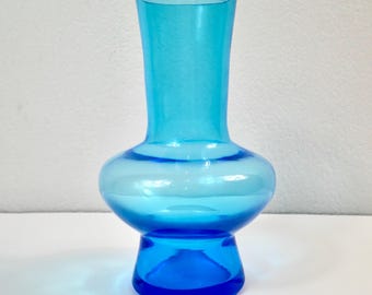 Vintage Blue Art Glass Vase – Bo Borgström, ASEDA Series, 1960s Swedish Design