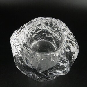 Glass Candleholder, Ann Wärff Kosta Boda Snowball, Swedish Art Glass image 4