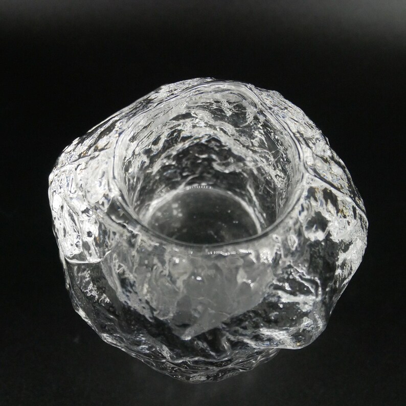 Glass Candleholder, Ann Wärff Kosta Boda Snowball, Swedish Art Glass image 4