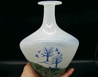 Kosta Boda "October" Series Vase – Signed by Kjell Engman, Swedish Art Glass