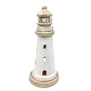 Sia Collection 23 cm Ceramic Lighthouse Tealight Candle Holder – Coastal / Nautical Décor