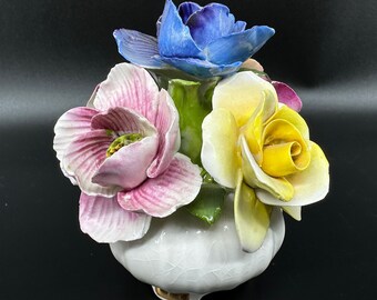 Vintage Porcelain Flower Basket, Jon Anton English Bone China