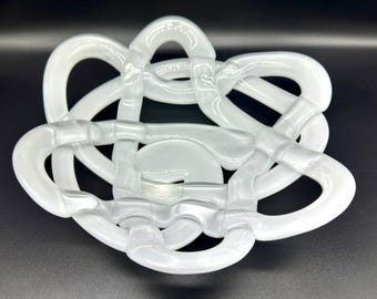Kosta boda white glass basket bowl – anna ehrner art glass centrepiece, sweden