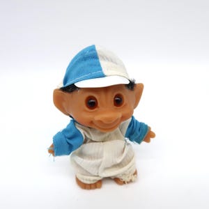 Vintage 1985 dam troll doll – danish rubber toy, original outfit image 10