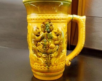 Rare Vintage design Soviet Russian USSR BEER MUG - Mid century Ceramic Stein Tankard.