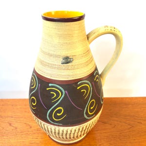 Large West German Vase by Bay Keramik – 409-40 Floor Jug – Vintage Sgraffito Pottery, 1970s