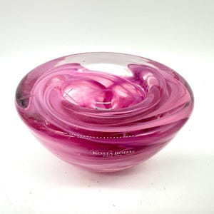 Kosta Boda Atoll Glass Bowl, Anna Ehrner Candle Holder, Swedish Decor image 2