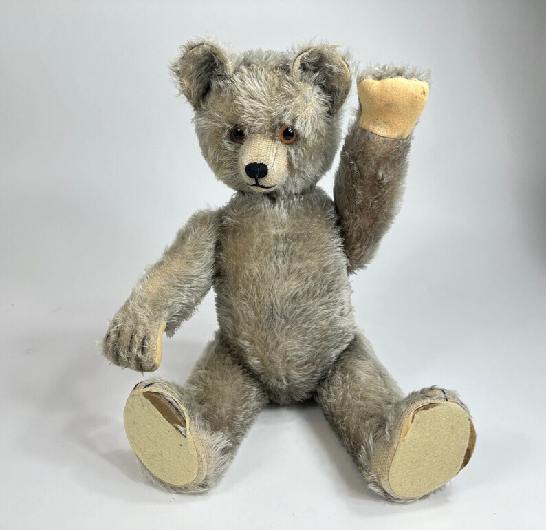 Rare antique comédie musicale oui/non schuco ours en peluche de 21 po. ours allemand vintage des années 30 image 8