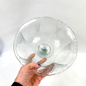 Compostiera in vetro pressato, centrotavola per frutta con piedistallo, trasparente (23 cm) immagine 8