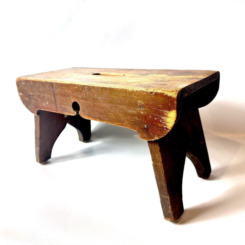 Antique Wooden Stool Rustic Swedish Folk Art Farmhouse Bench - Etsy