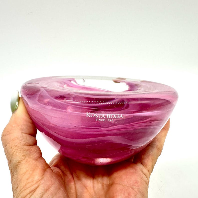 Kosta Boda Atoll Glass Bowl, Anna Ehrner Candle Holder, Swedish Decor image 7