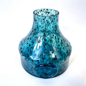 Schott Zwiesel Glass Vase, Blue Art Glass Bowl Form, Heinrich Löffelhardt 1960s imagem 5